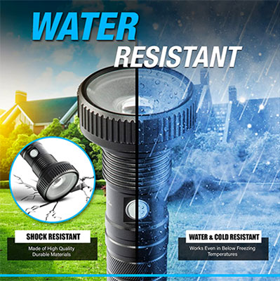 Water resistant, shock resistant, water and cold resistant